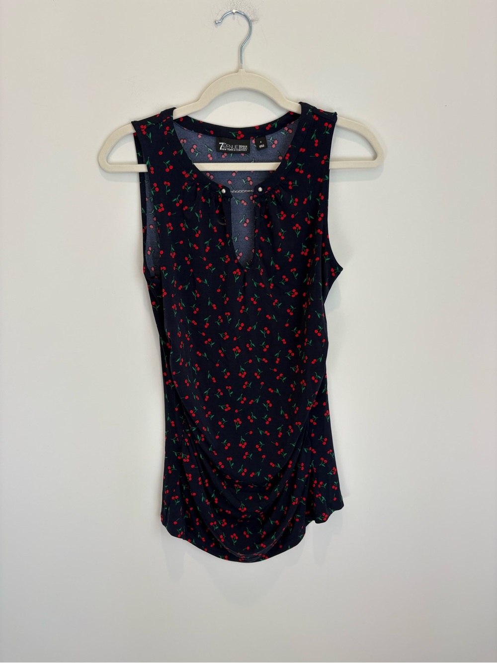 New York & Company navy Cherry-Print Sleeveless Tank